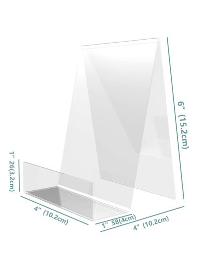 5 pieces Acrylic Book Stand with Ledge, Clear Display Easel, Tablet Holder for Displaying Pictures, Books, Music Sheets, Notebooks, Artworks and CDs