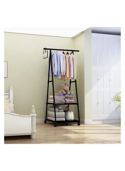 Multifunctional Triangle Coat and shoe Rack for organizing Wardrobe with Four wheels