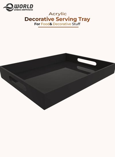 Acrylic Decorative Serving Tray for Coffee Tea and Household Items with Handle
