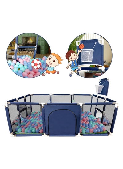 Toddler baby play Fence, foldable playpen activity yard for children with basketball Hoop and 20 balls