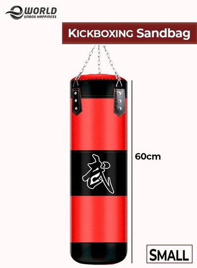 Professional Sports Boxing Bag For Heavy Weight Training Mma Martial Arts Karate Practice Punching Kickboxing Muay Thai Sandbag With Hanging Chains And Hooks 60cm