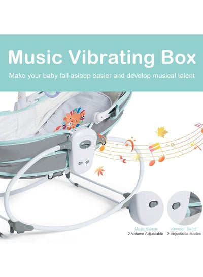 5 In 1 Baby Cradle Crib Rocking Bassinet Bedside Sleeping Swing Bed Kids Travel Basket Recliner Chair With Detachable Canopy And Toys Vibration For Infants And Toddles