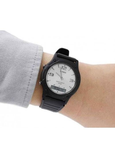 Men's Water Resistant Analog & Digital Watch AW-49HE-7AVUDF - 35 mm - Black