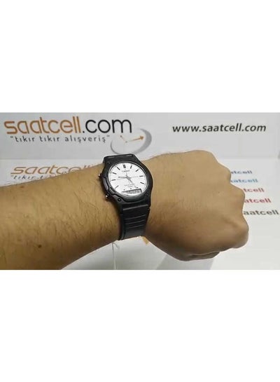 Men's Water Resistant Analog & Digital Watch AW-49HE-7AVUDF - 35 mm - Black