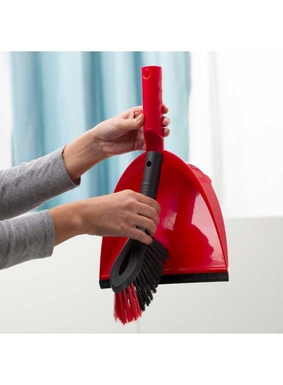 2-In-1 Dustpan And Brush Set Red/Black/Grey