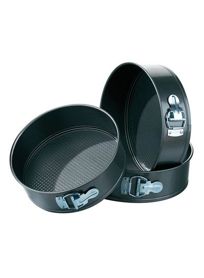 3-Piece Round Shape Cake Mould Black 24, 26, 28centimeter