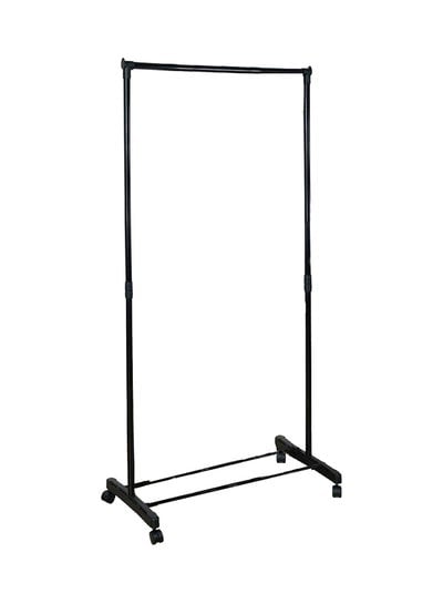 رف ملابس بعجلات لون أسود
