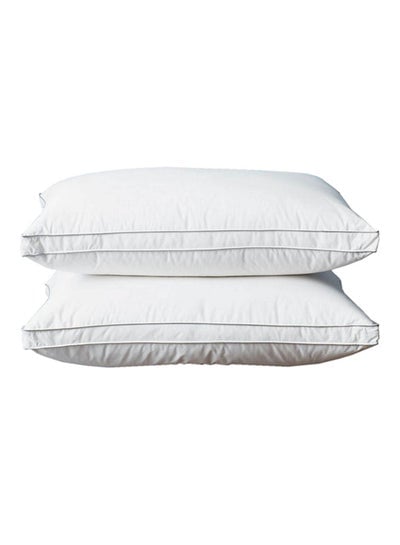 2-Piece Slowly Rebounding Memory Hotel Pillow Cotton White 50x70 cm