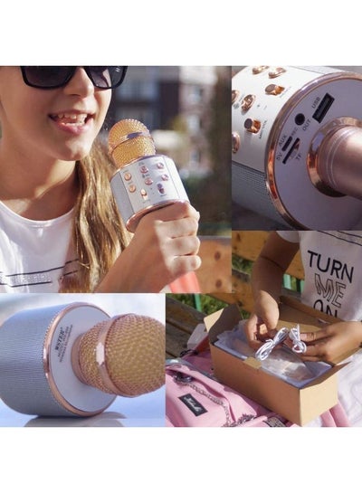 Bluetooth Wireless Karaoke Microphone Rose Gold/Silver