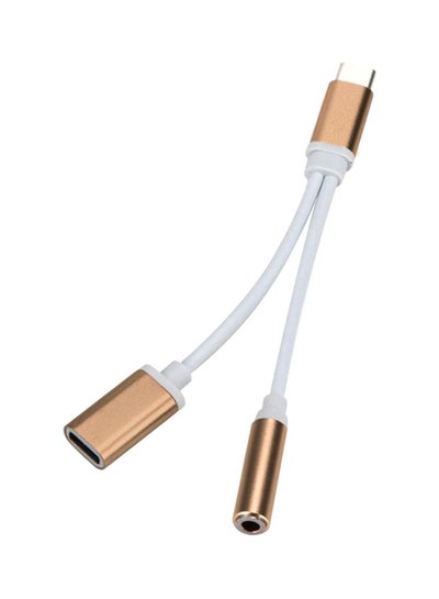 3.5mm And Type-C To Type-C Adapter White/Gold