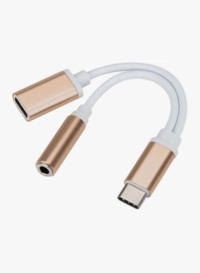 3.5mm And Type-C To Type-C Adapter White/Gold