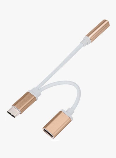 3.5mm And Type-C To Type-C Adapter White/Gold