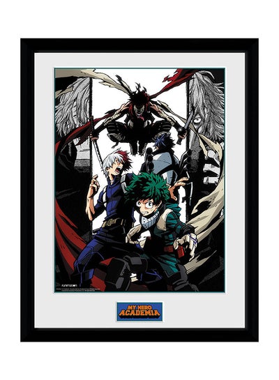 My Hero Academia Poster With Frame White/Black/Red 30x40centimeter