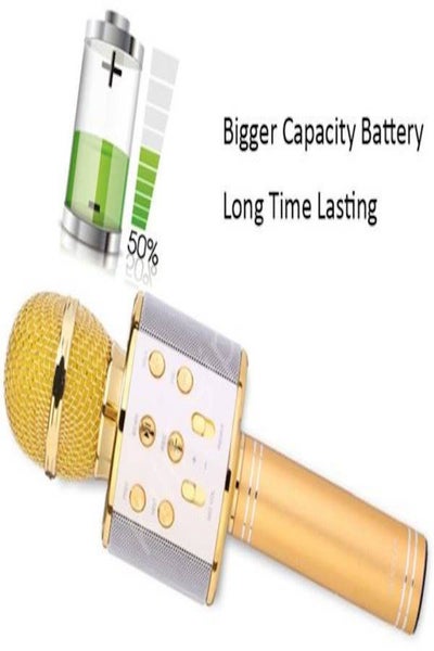 Wireless Bluetooth Karaoke Microphone MP-045 Gold/White