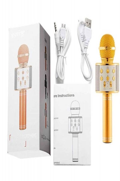Wireless Bluetooth Karaoke Microphone MP-045 Gold/White