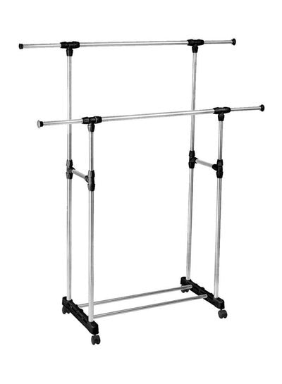 Portable Clothes Rack Hanger Silver/Black Medium