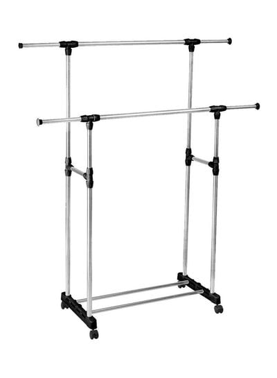 Portable Clothes Rack Hanger Silver/Black Medium