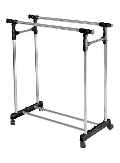 Portable Clothes Rack Hanger Silver/Black Medium