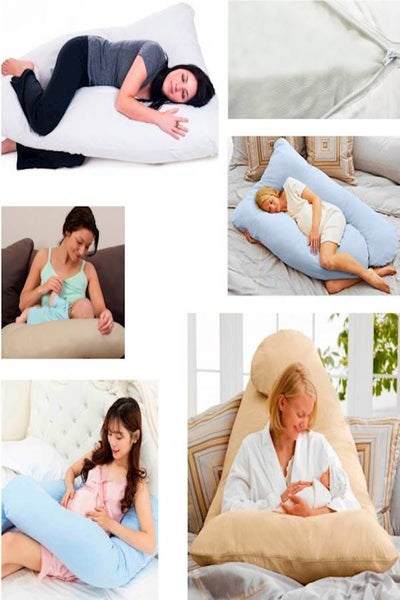 وسادة الحمل والأمومة على شكل U أوف وايت 70x25x120 سم