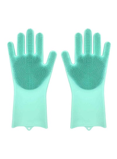 Silicone Scrubber Cleaning Gloves Green 21g