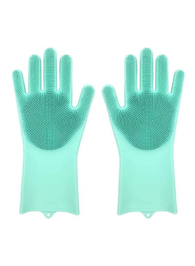 Silicone Scrubber Cleaning Gloves Green 21g