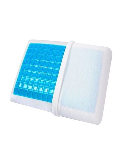 Cool Gel Memory Foam Pillow Memory Foam White/Blue 70x40cm