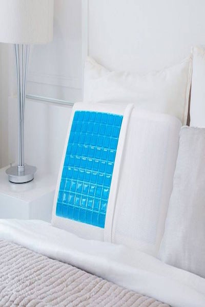 Cool Gel Memory Foam Pillow Memory Foam White/Blue 70x40cm