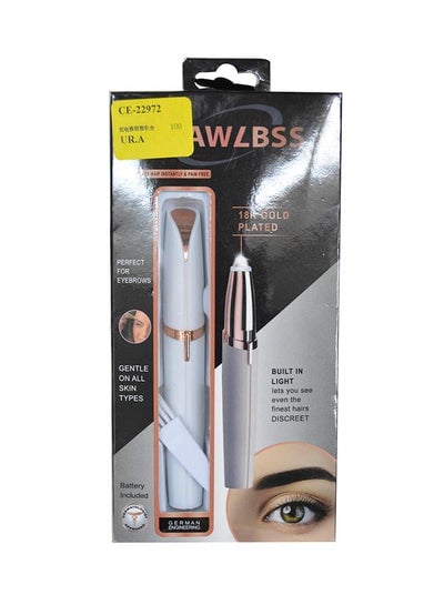 قلم حواجب كهربائي Flawless Brows ذهبي وردي/أبيض 1.6 x 8.6 x 4.7بوصة