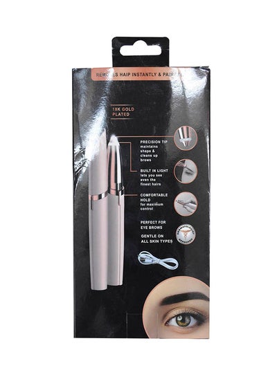 قلم حواجب كهربائي Flawless Brows ذهبي وردي/أبيض 1.6 x 8.6 x 4.7بوصة