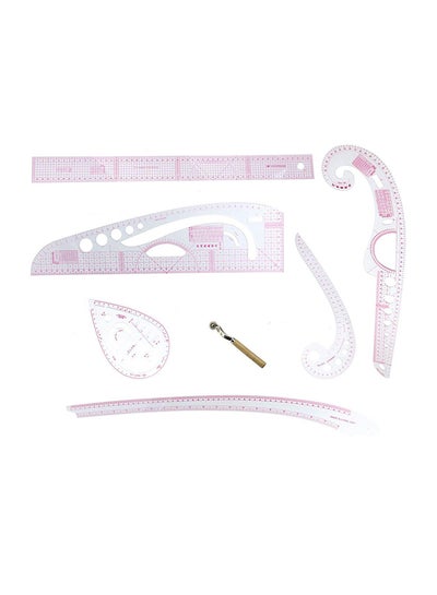 7-Piece Multi-Function Sewing Dress Ruler Set Multicolour
