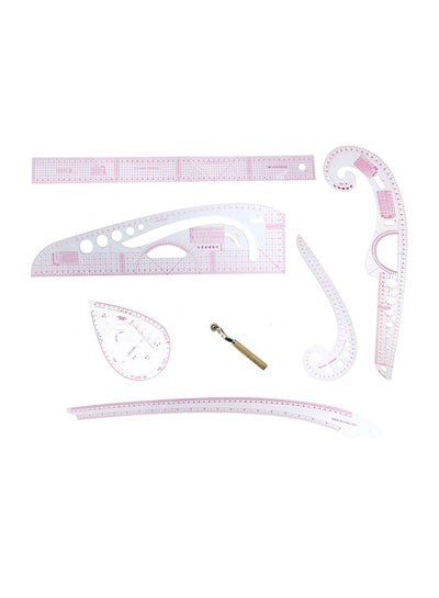 7-Piece Multi-Function Sewing Dress Ruler Set Multicolour