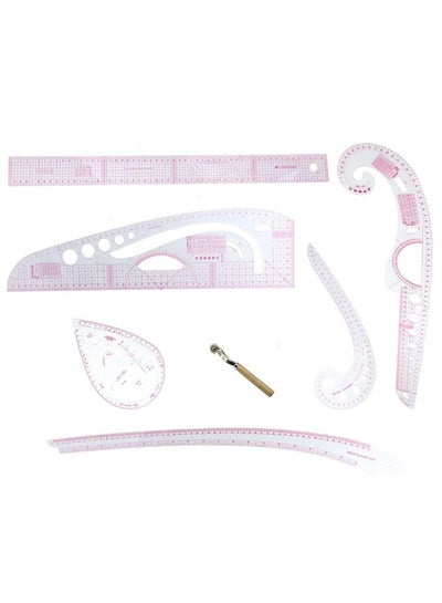 7-Piece Multi-Function Sewing Dress Ruler Set Multicolour