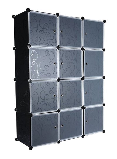 12 Cubes Modular Storage Wardrobe Black