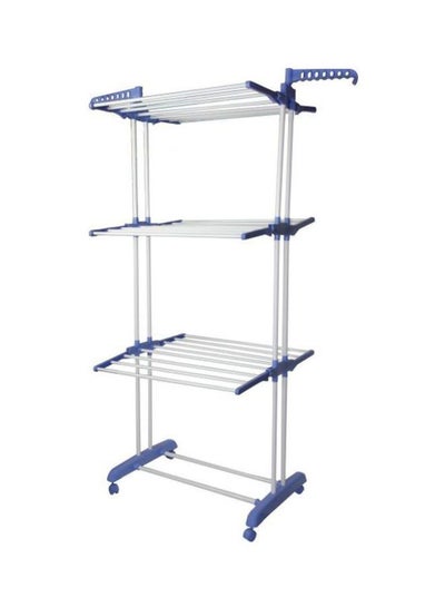 Clothes Drying Rack Silver/Blue