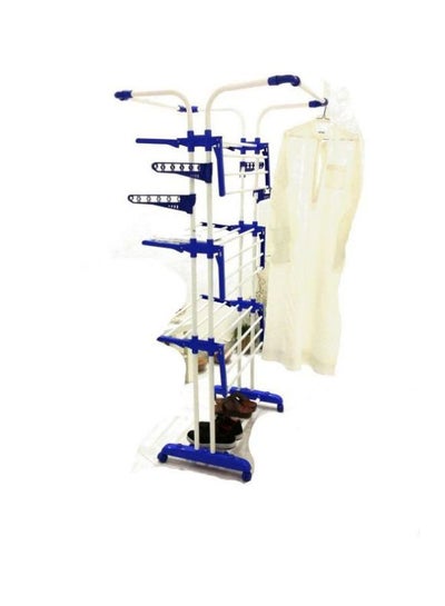 Clothes Drying Rack Silver/Blue