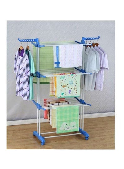 Household Clothes Drying Rack White/Blue