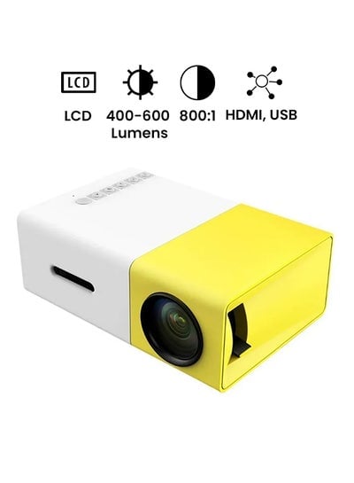 جهاز عرض صغير محمول بشاشة LCD PROJ-1024-Y2 أصفر/أبيض