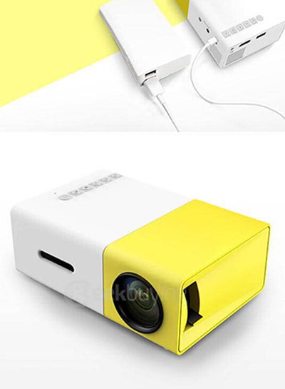 جهاز عرض صغير محمول بشاشة LCD PROJ-1024-Y2 أصفر/أبيض