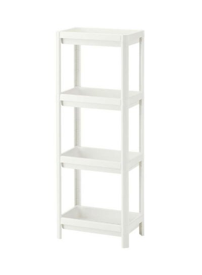 4 Layer Vasken Shelving Unit Shelf White 40 x 10centimeter