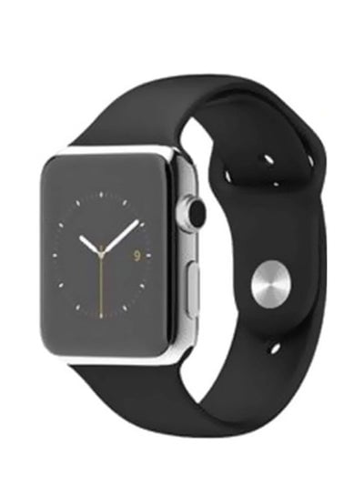 Silicone Band Waterproof Smartwatch Black/Silver