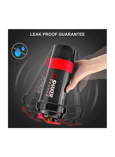 Protein Shaker Water Bottle Black/Red