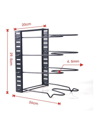 8-Tier Pot Rack Organizer Storage black 20x29.5x26centimeter