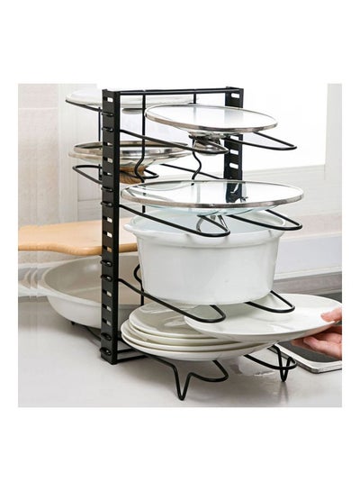 8-Tier Pot Rack Organizer Storage black 20x29.5x26centimeter
