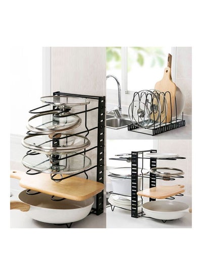 8-Tier Pot Rack Organizer Storage black 20x29.5x26centimeter