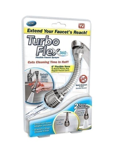 Turbo Flex 360 Flexible Faucet Sprayer Silver 6inch