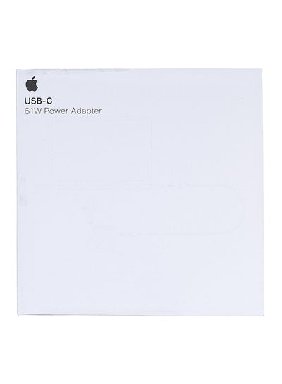محول طاقة USB-C بقدرة 61 وات متوافق مع جهاز MacBook Pro مقاس 13 بوصة من Apple باللون الأبيض