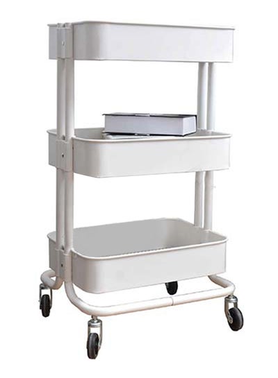 Four Wheels 3 Tier Rolling Cart Dark Grey 79x45centimeter