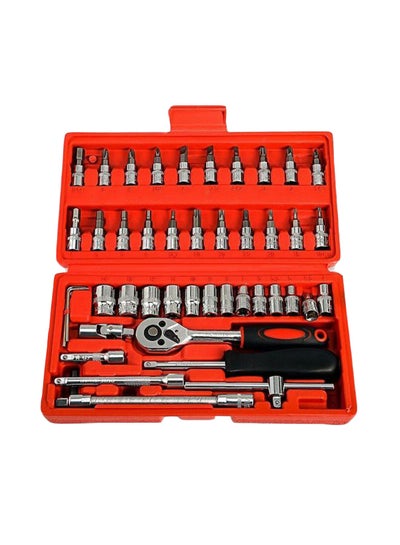 46-Piece Compact And Convenient Quick Ratchet Sleeve Auto Repair Tool Set