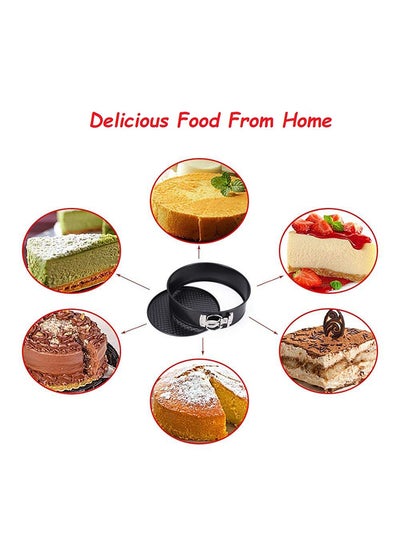 3-Piece Cake Mould Pan Set Black 20X26X27centimeter