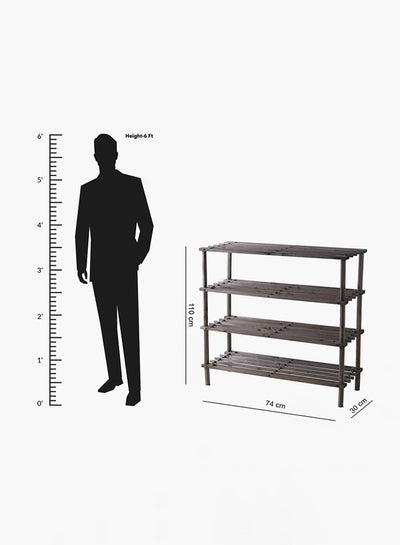 4-Tier Shoe Rack Brown